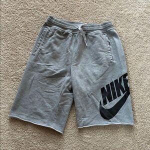 Nike Men's Athletic Gray Shorts with Black Logo